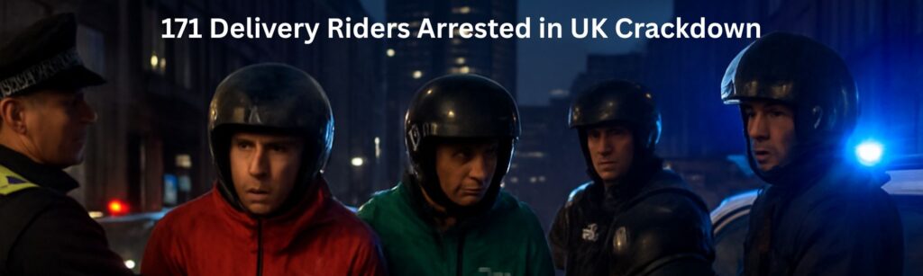 Delivery riders are arrested by cops