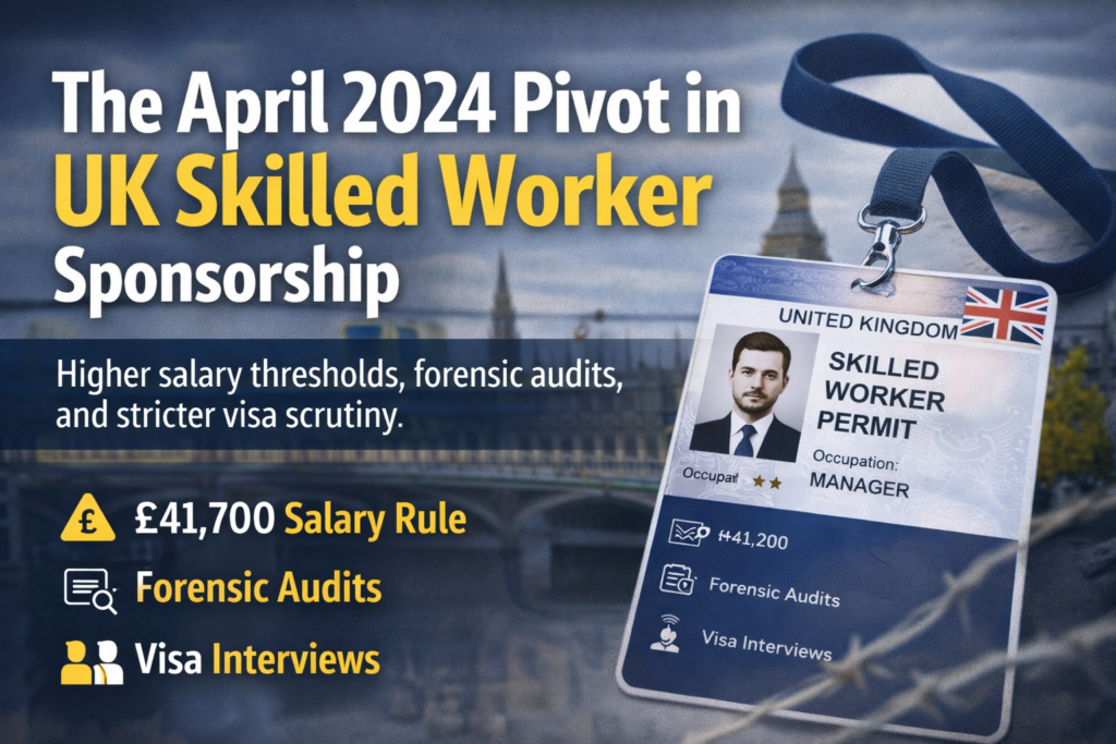 UK Skilled Worker visa changes April 2024 – new £41,700 salary threshold, forensic Home Office audits, and visa interview scrutiny for sponsors